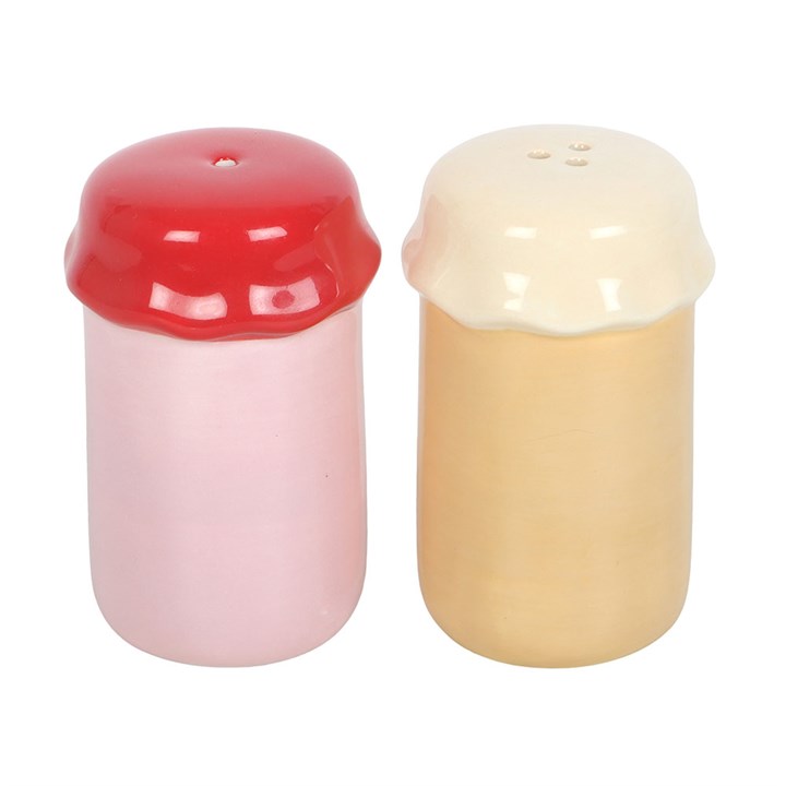 Kawaii Peanut Butter & Jelly Jar Ceramic Salt & Pepper Shakers