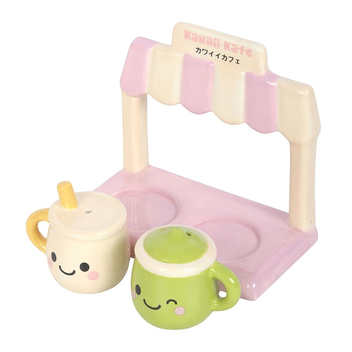 Kawaii Latte Ceramic Salt & Pepper Shakers