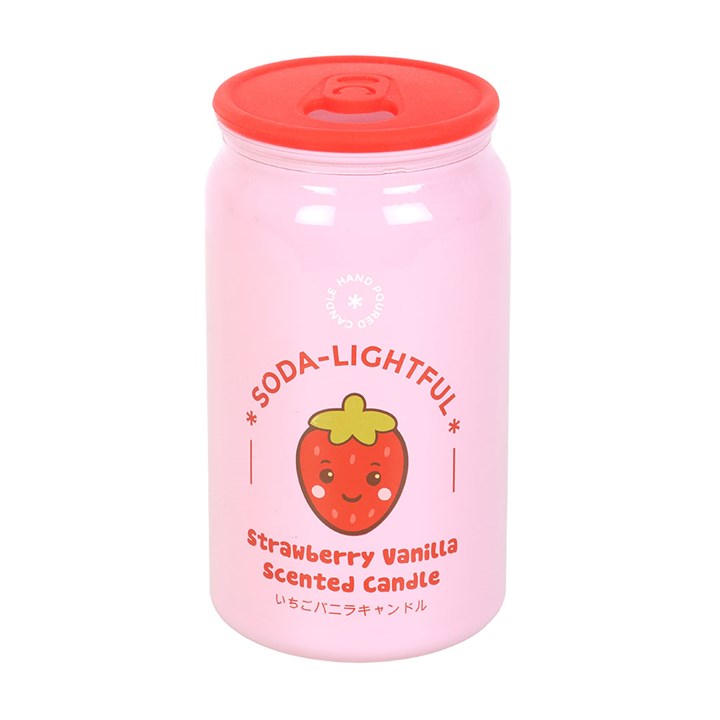 Kawaii Strawberry Vanilla Soda Can Candle