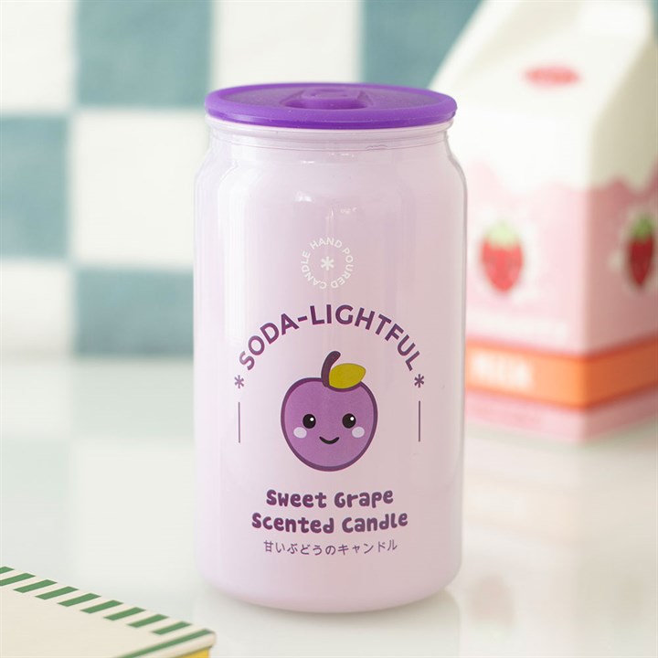 Kawaii Sweet Grape Scented Soda Can Candle