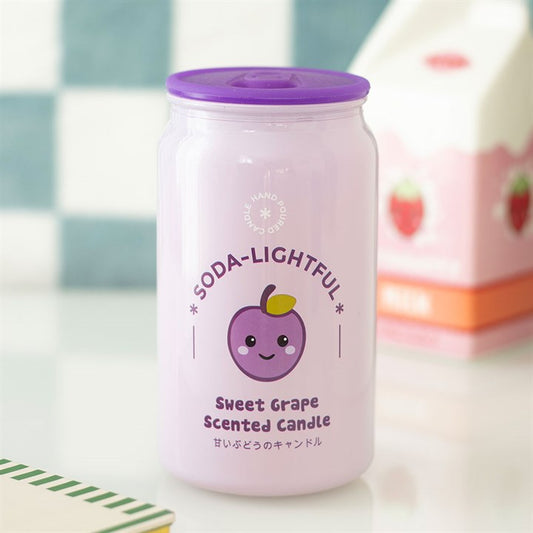 Kawaii Sweet Grape Scented Soda Can Candle
