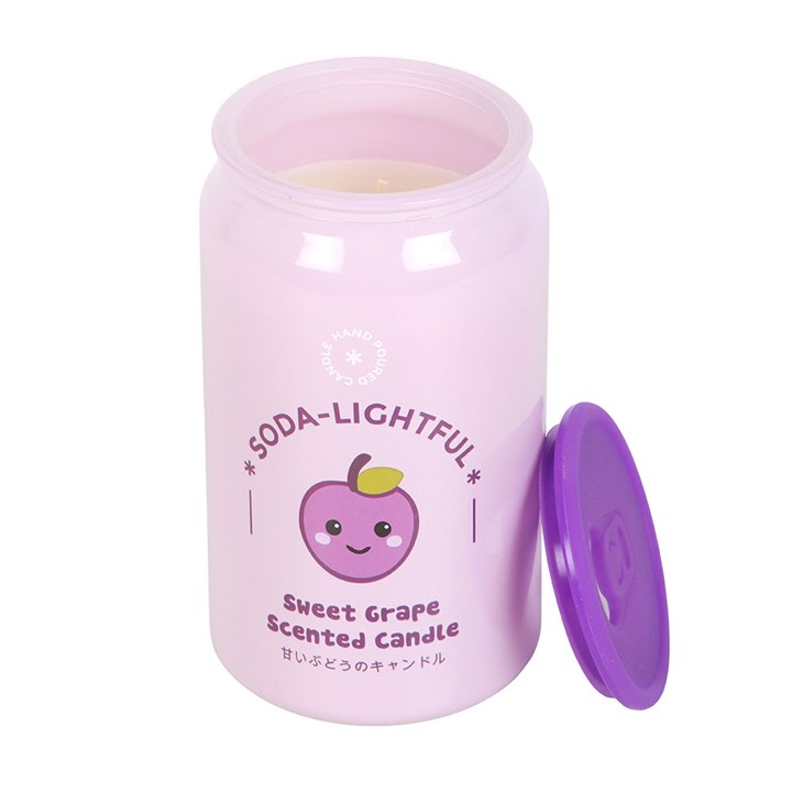 Kawaii Sweet Grape Scented Soda Can Candle