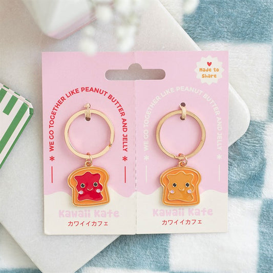 Set of 2 Peanut Butter & Jelly Toast Keyrings