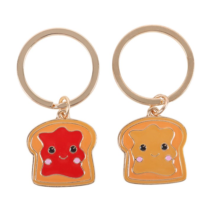 Set of 2 Peanut Butter & Jelly Toast Keyrings