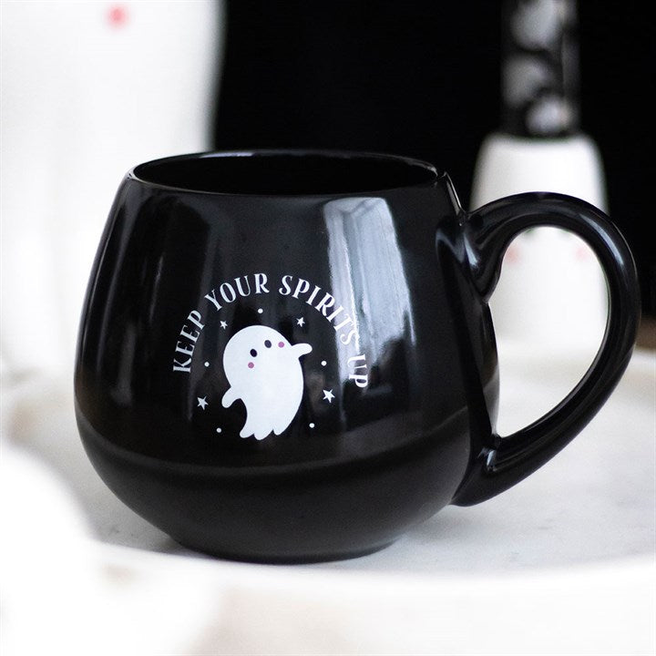 CLEARANCE Keep Your Spirits Up Ghost Rounded Ceramic Mug