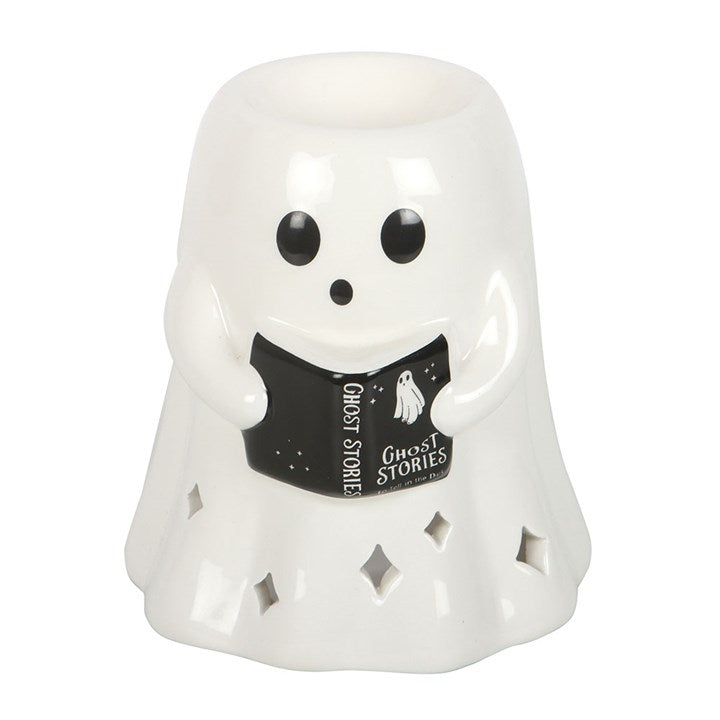 Ghost Stories, Ghost with Book Ceramic Wax Warmer