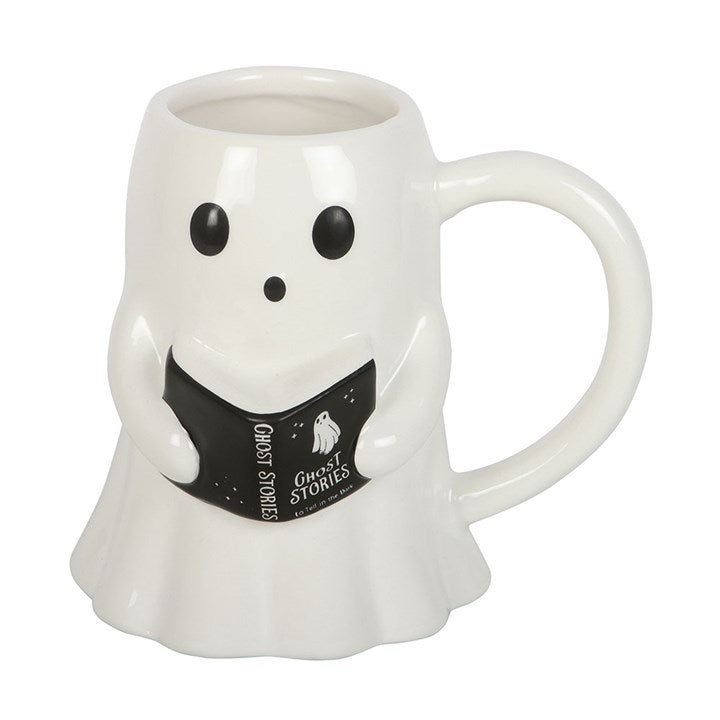 Ghost Stories, Ghost with Book Ceramic Mug
