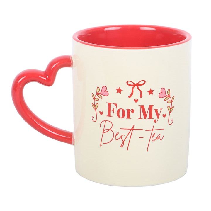 For My Best-Tea Heart Handle Ceramic Mug