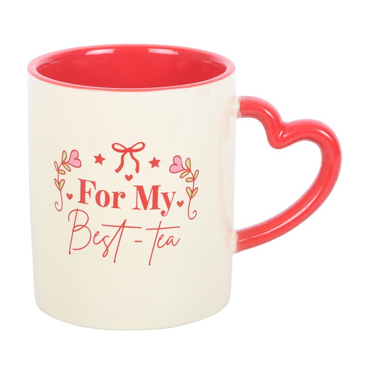 For My Best-Tea Heart Handle Ceramic Mug