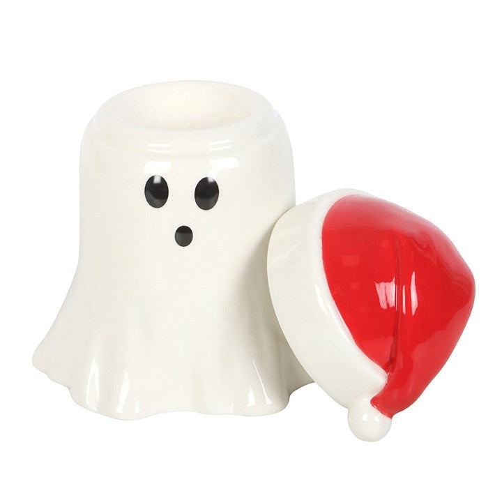 CLEARANCE Christmas Ghost With Santa Hat Ceramic Wax Warmer