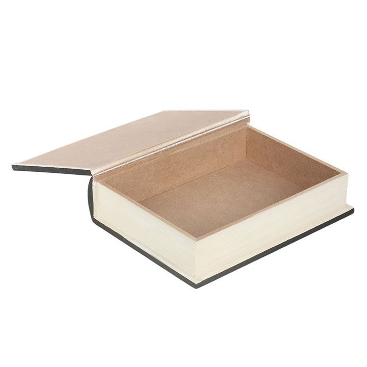 Black Cat Magick Book of Spells Book Shaped Wooden Storage Box