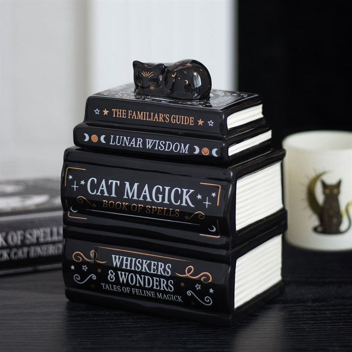 Curled Black Cat Magick Ceramic Wax Warmer