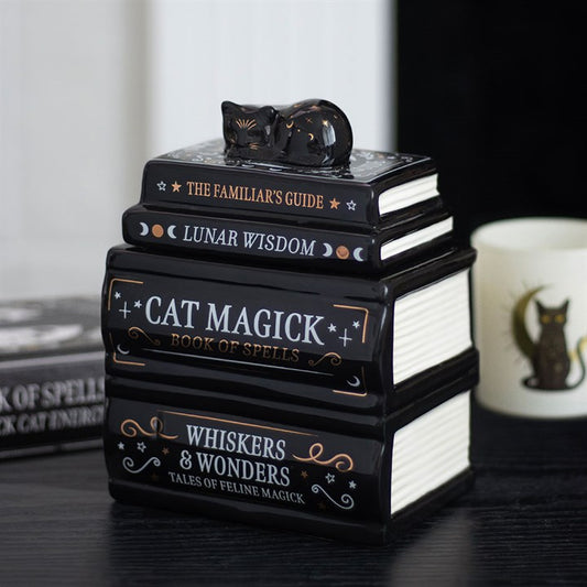 Curled Black Cat Magick Ceramic Wax Warmer