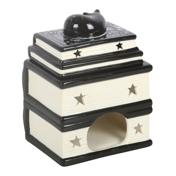 Curled Black Cat Magick Ceramic Wax Warmer