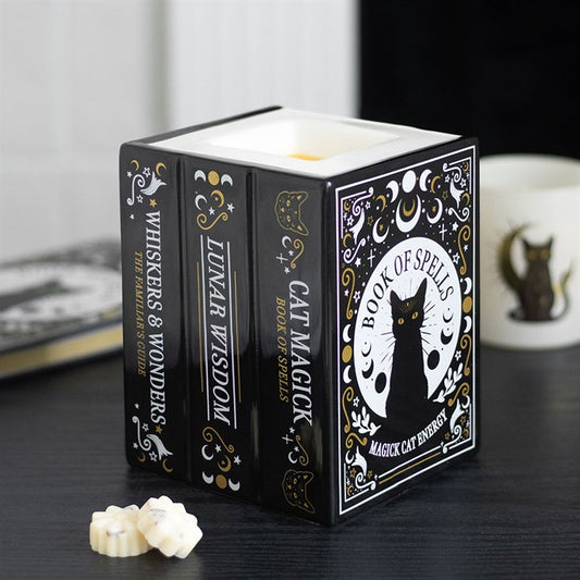 Black Cat Magick Book of Spells Ceramic Wax Warmer
