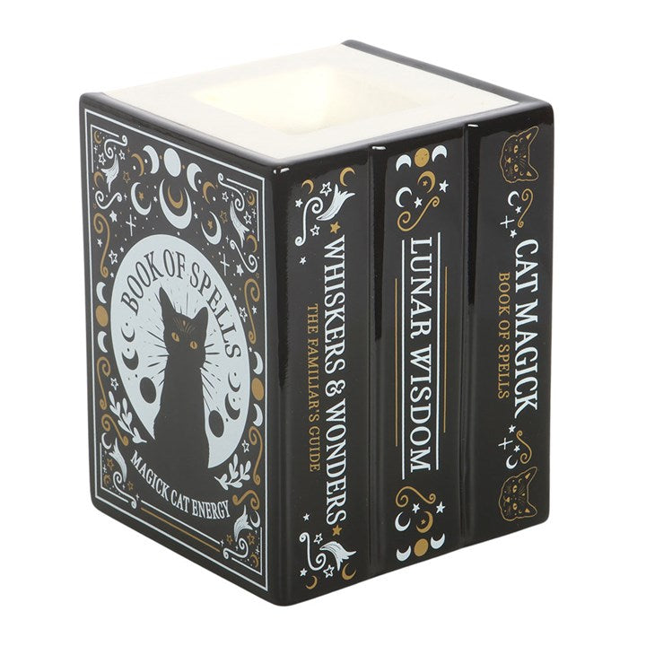 Black Cat Magick Book of Spells Ceramic Wax Warmer
