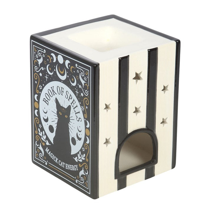 Black Cat Magick Book of Spells Ceramic Wax Warmer