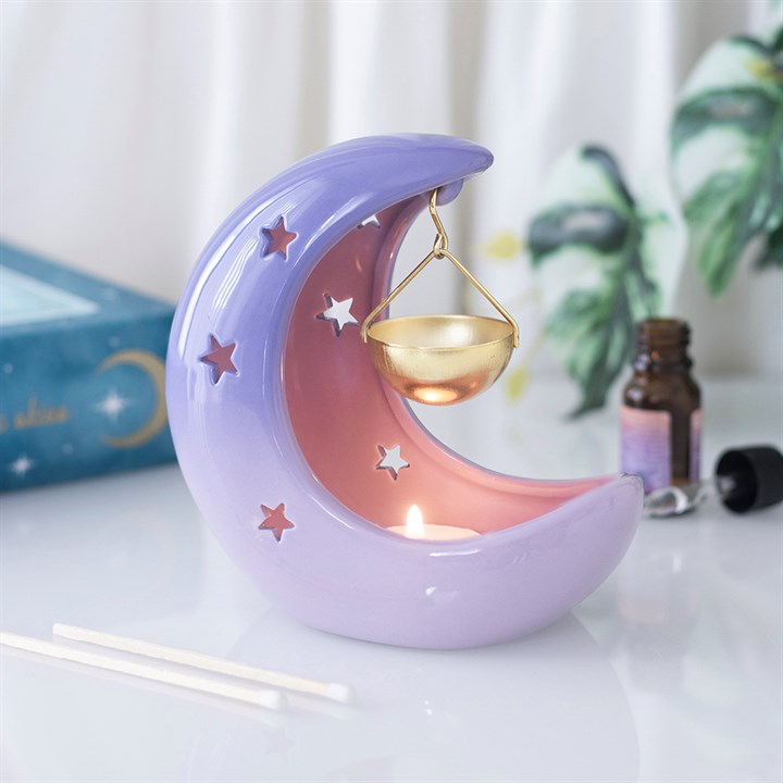 Pastel Purple Crescent Moon Hanging Wax Warmer