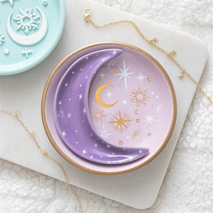 Purple Moon Ceramic Stacking Trinket Dish