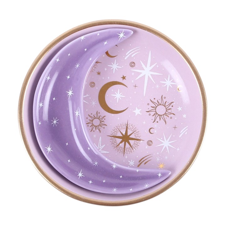Purple Moon Ceramic Stacking Trinket Dish