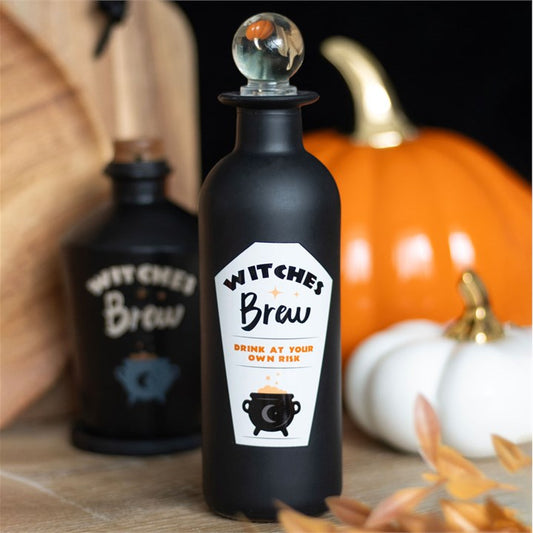 CLEARANCE Black Decorative Witches Brew Glass Potion Bottle