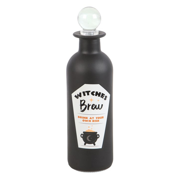 CLEARANCE Black Decorative Witches Brew Glass Potion Bottle
