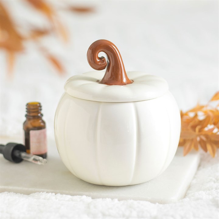 White Curly Pumpkin Ceramic Wax Warmer