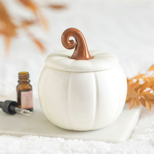 White Curly Pumpkin Ceramic Wax Warmer