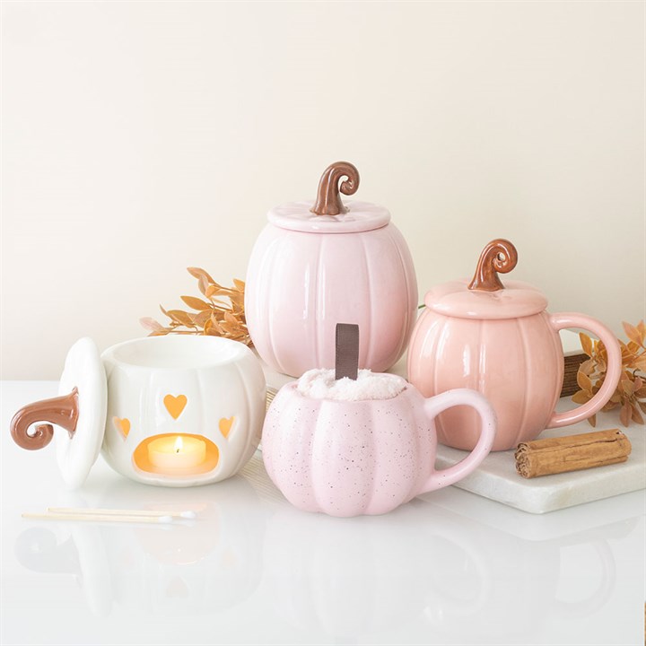 Pink Curly Pumpkin Ceramic Wax Warmer