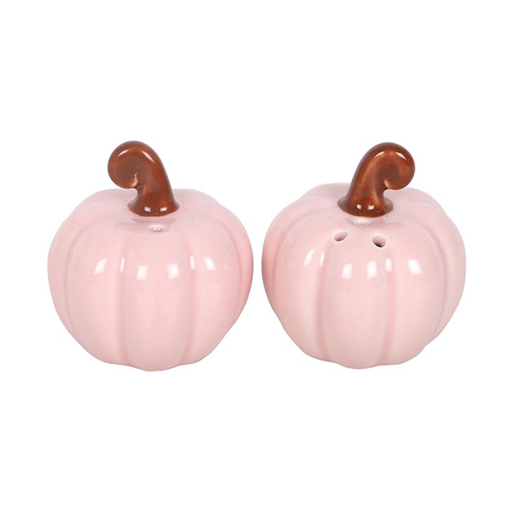 Pink Curly Pumpkin Ceramic Salt & Pepper Shakers