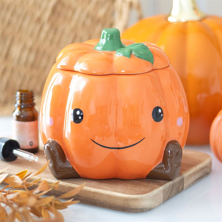 CLEARANCE Cute Smiling Pumpkin Ceramic Wax Warmer