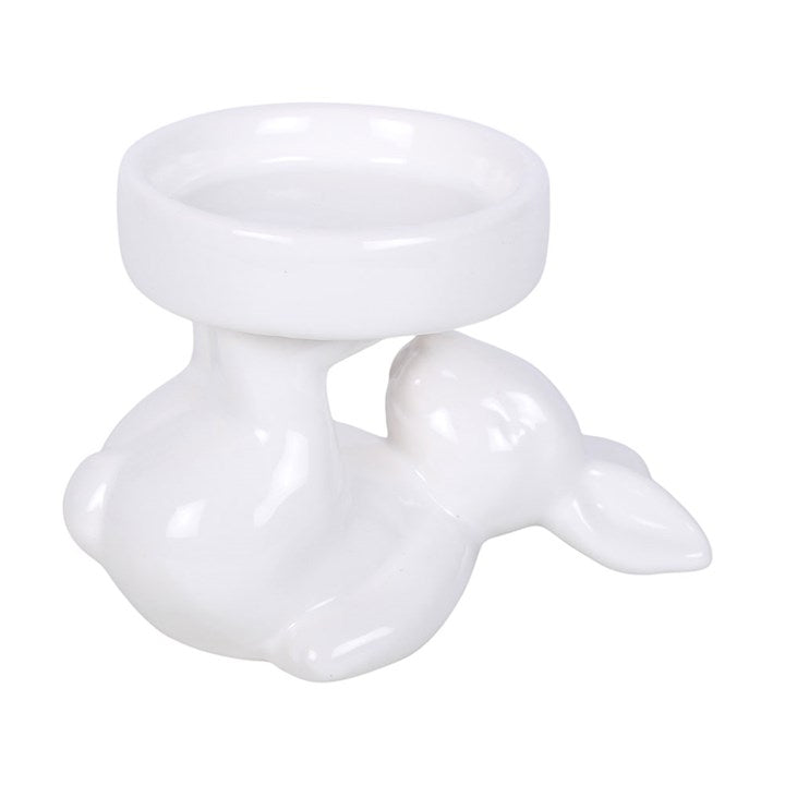 White Bunny Rabbit Ceramic Display Stand