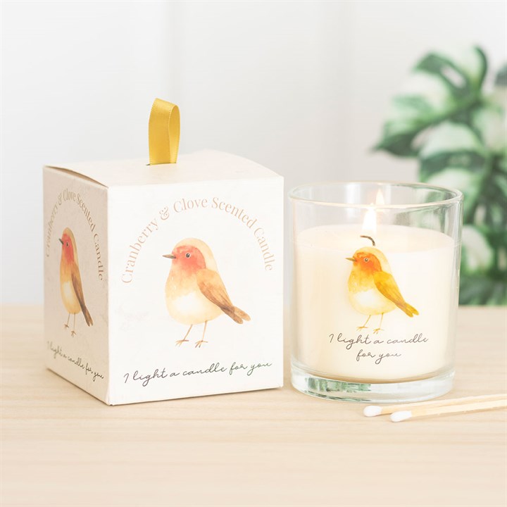 Remembrance Robin Cranberry & Clove Scented Candle