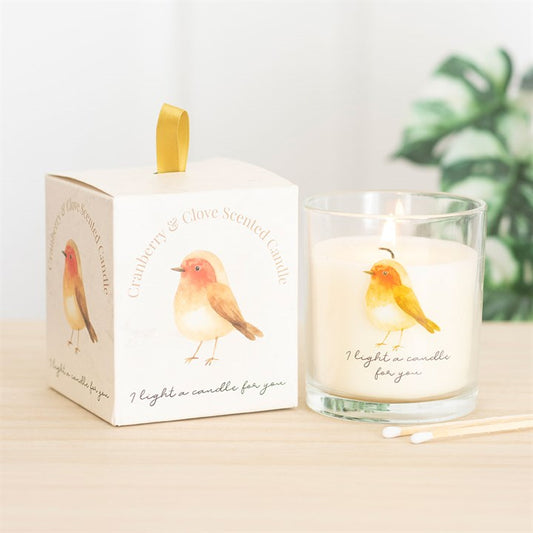 Remembrance Robin Cranberry & Clove Scented Candle