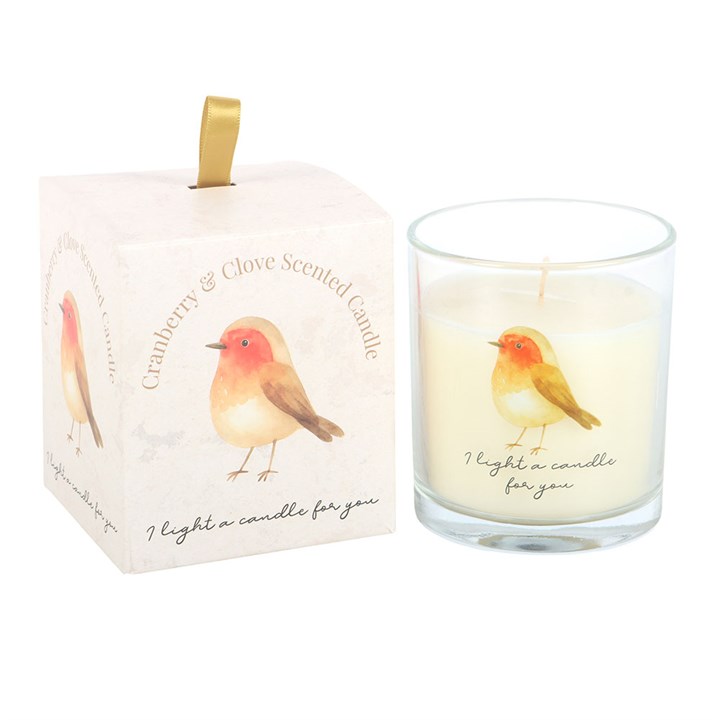 Remembrance Robin Cranberry & Clove Scented Candle