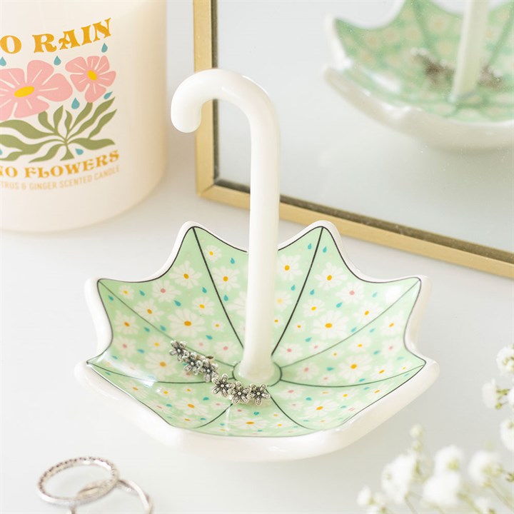 Ceramic Floral Umbrella Trinket Dish