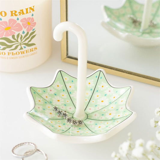 Ceramic Floral Umbrella Trinket Dish