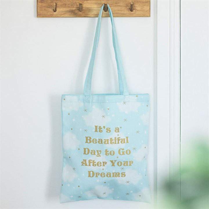Blue Cloud Print Tote Shopping Bag