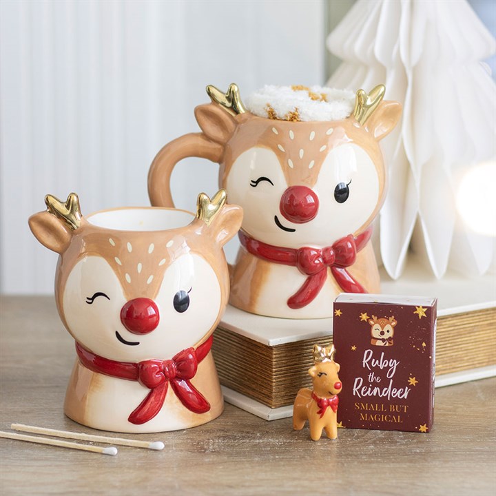 Ruby Reindeer Christmas Ceramic Wax Warmer