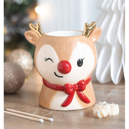 Ruby Reindeer Christmas Ceramic Wax Warmer
