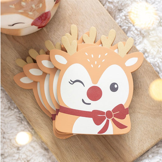 Ruby the Reindeer Christmas Wooden Coaster Set of 4
