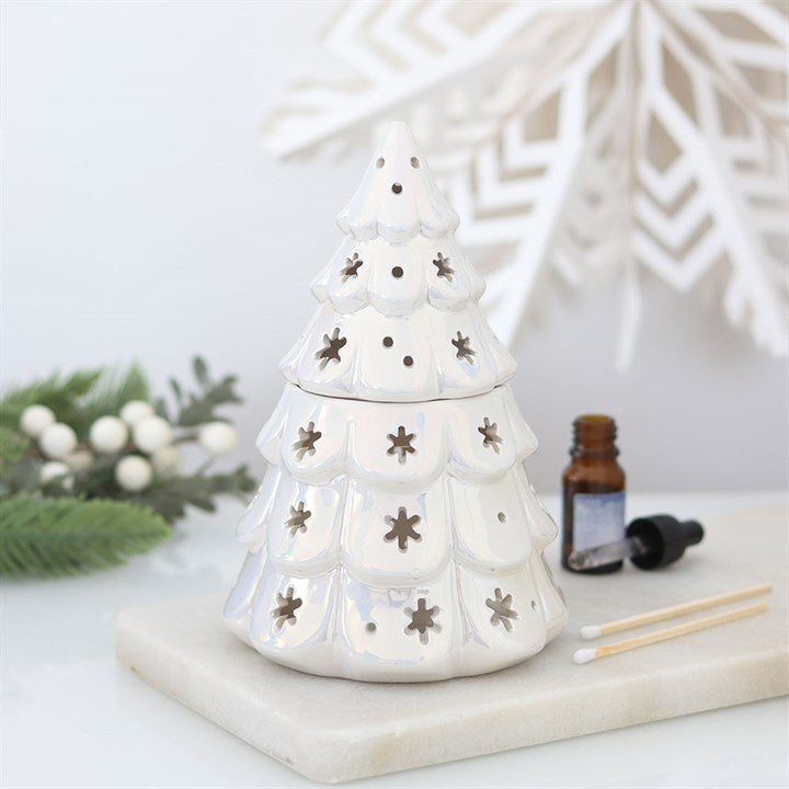 Iridescent Christmas Fir Tree Wax Warmer and Oil Burner