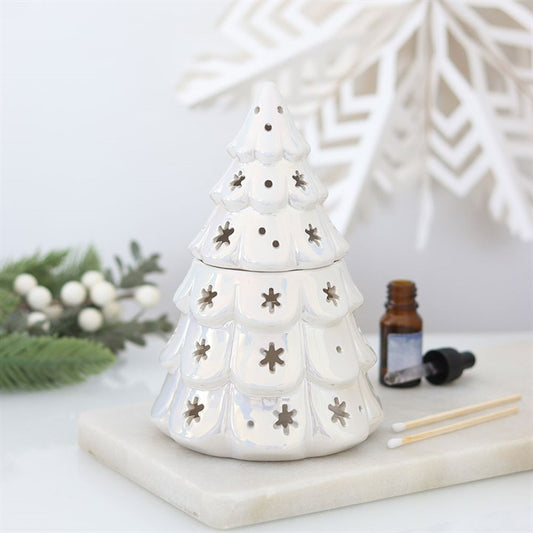 Iridescent Christmas Fir Tree Wax Warmer and Oil Burner