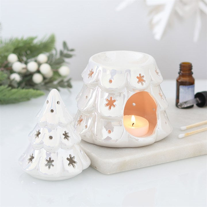 Iridescent Christmas Fir Tree Wax Warmer and Oil Burner