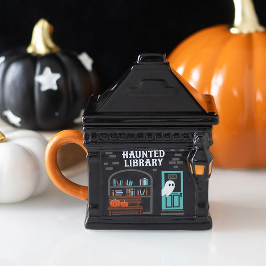 Haunted Library Ceramic Lidded Mug