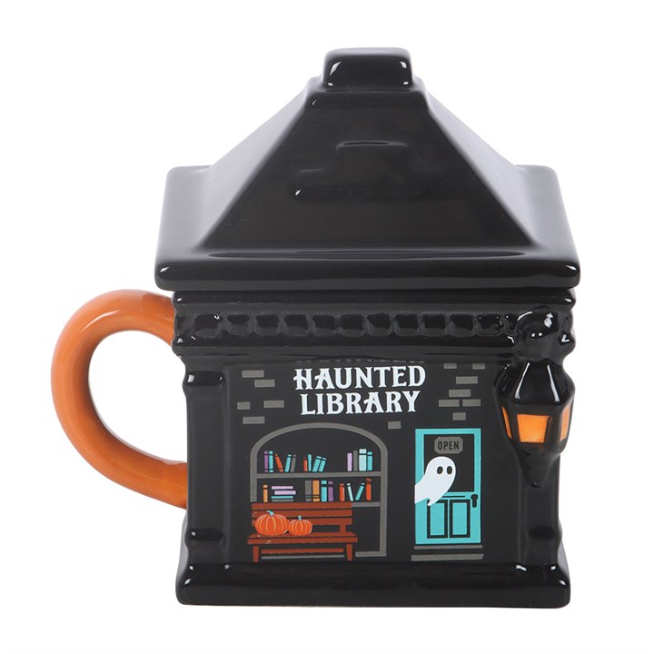 Haunted Library Ceramic Lidded Mug