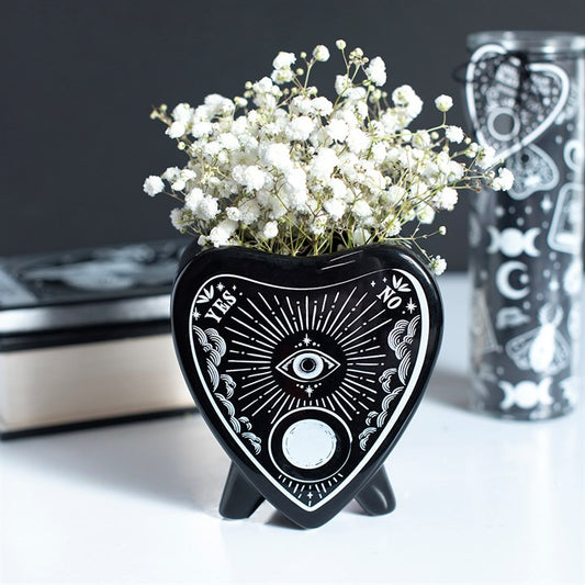 Black Planchette Ceramic Flower Vase