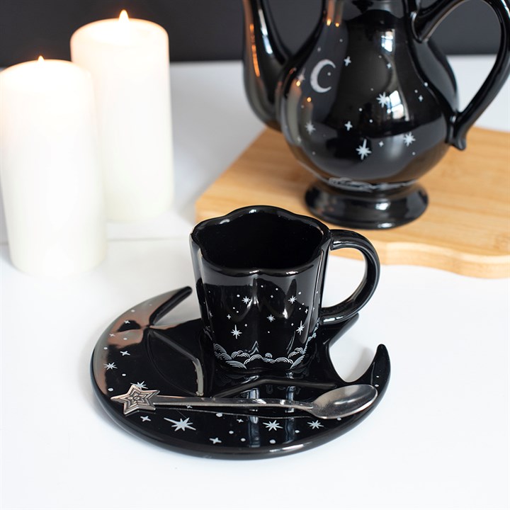 Spellbound Sky Espresso Ceramic Cup, Saucer and Spoon Set