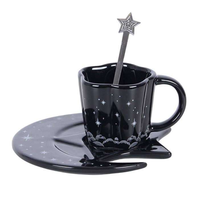 Spellbound Sky Espresso Ceramic Cup, Saucer and Spoon Set