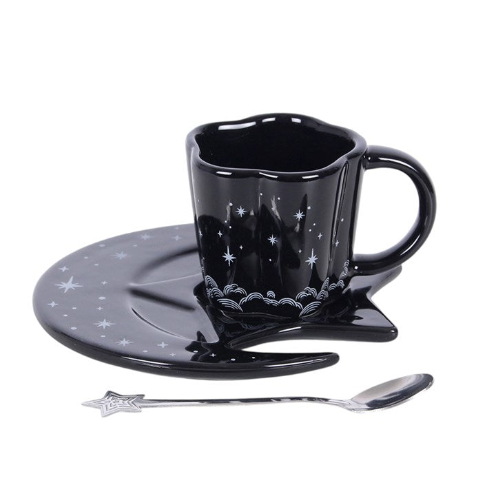 Spellbound Sky Espresso Ceramic Cup, Saucer and Spoon Set